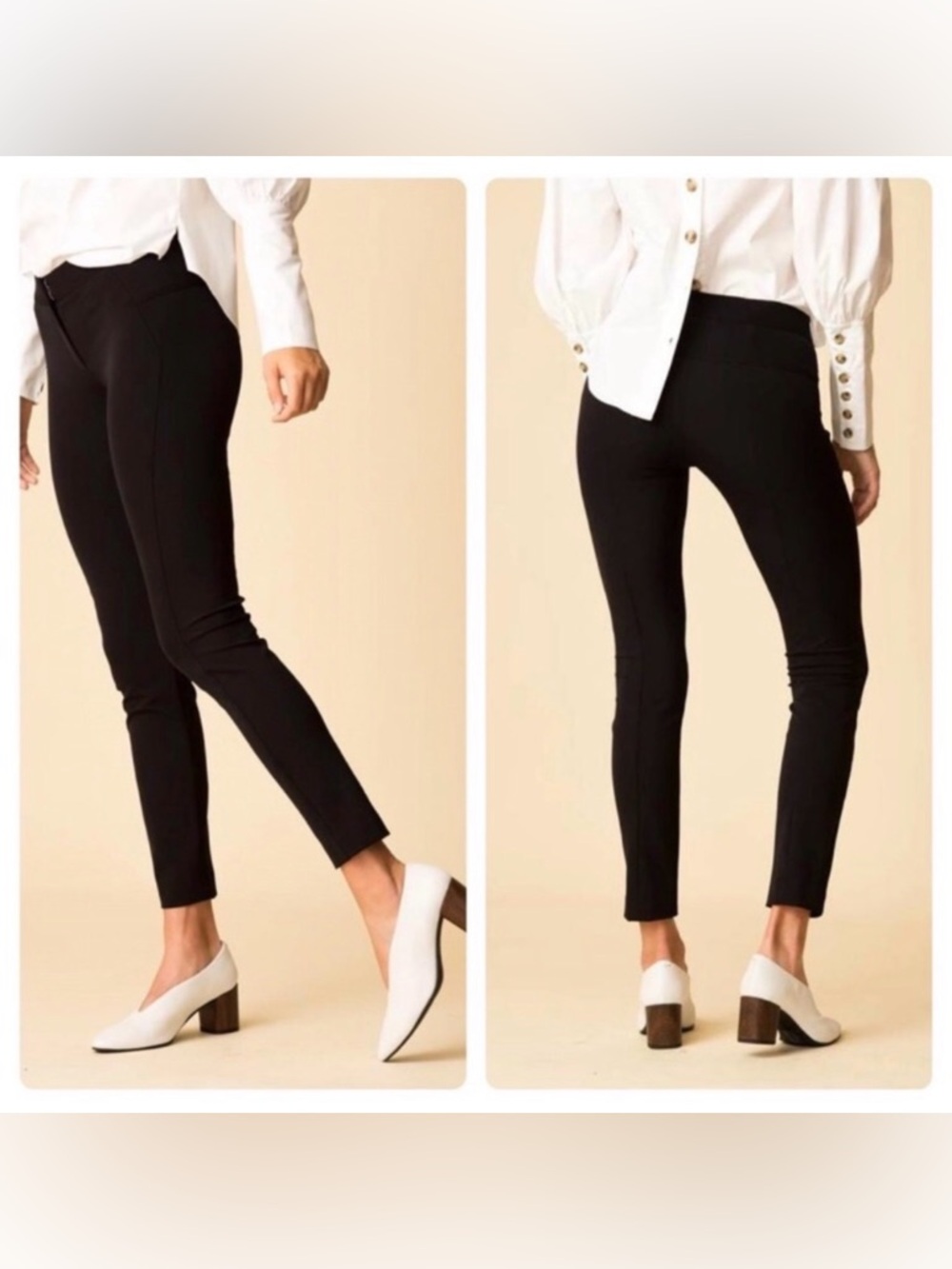 Veronica Beard Black Scuba Knit Pants | Cropped Ponte Ankle Pants Size 6